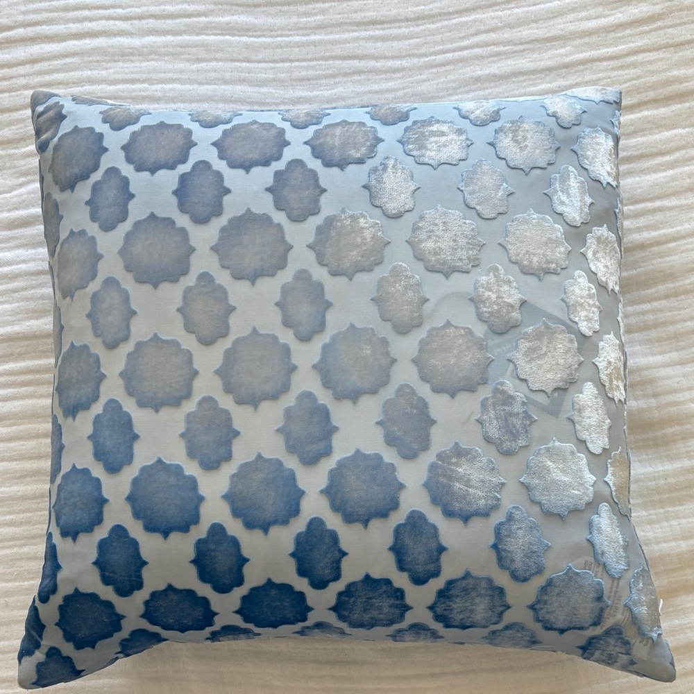 ABC Carpet & Home Blue and Silver Accent Pillow